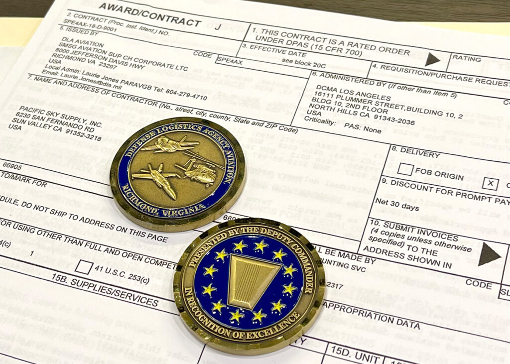 Defense Logistics Agency (DLA) Long Term Contract (LTC) for various T56 items is a success at Pac Sky or PSSI.